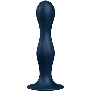 SATISFYER - DOUBLE BALL-R SILIKONOWE DILDO GARNET
